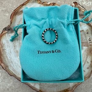 Tiffany & Co. Silver Paloma Picasso Black Striple Ring